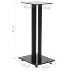 Soportes altavoz vidrio templado diseño 2 pilares negro 2 uds