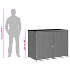 Cobertizo doble contenedor basura ratán negro 148x80x111cm