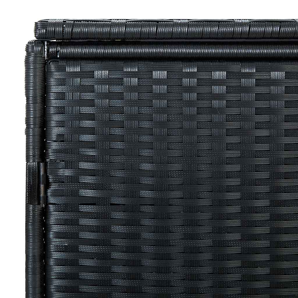 Cobertizo doble contenedor basura ratán negro 148x80x111cm