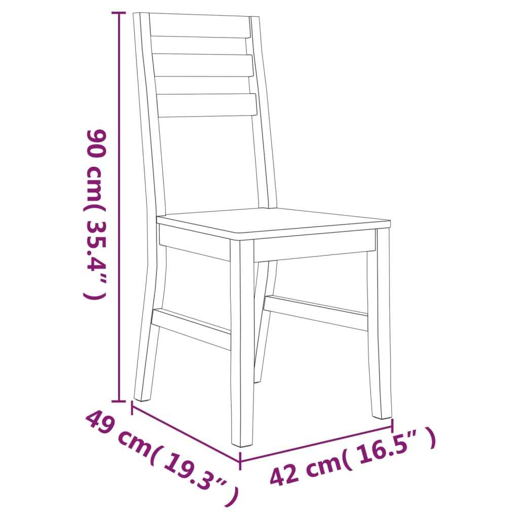 Sillas de comedor 2 unidades madera maciza de acacia