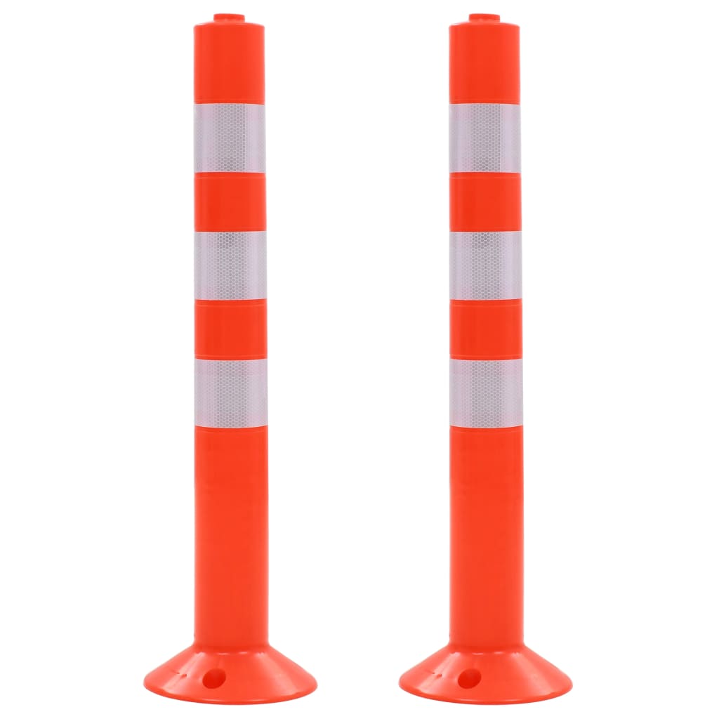 Bolardos de control de tráfico plástico 75 cm 2 unidades