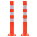 Bolardos de control de tráfico plástico 75 cm 2 unidades