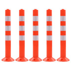 Bolardos de control de tráfico plástico 75 cm 5 unidades