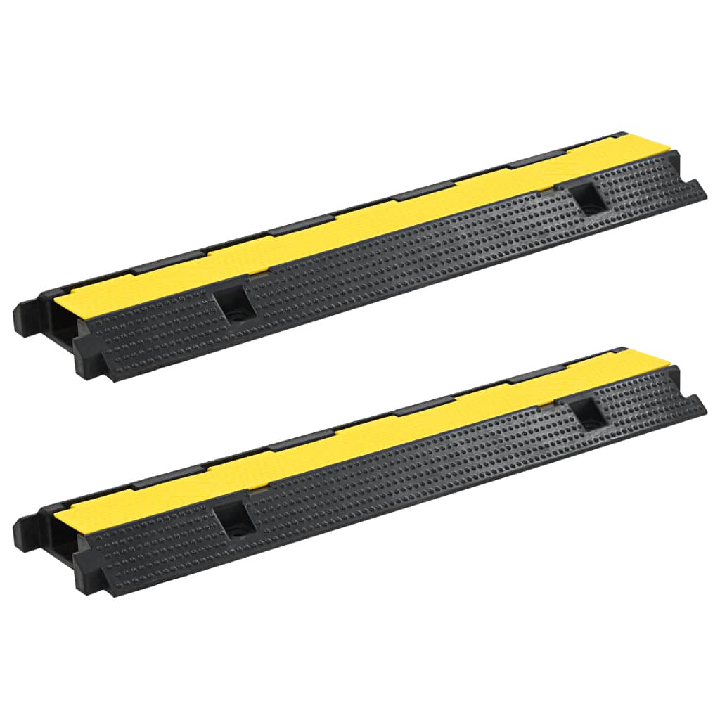 Rampas de protección de cable 2 uds 2 canales goma 101,5 cm