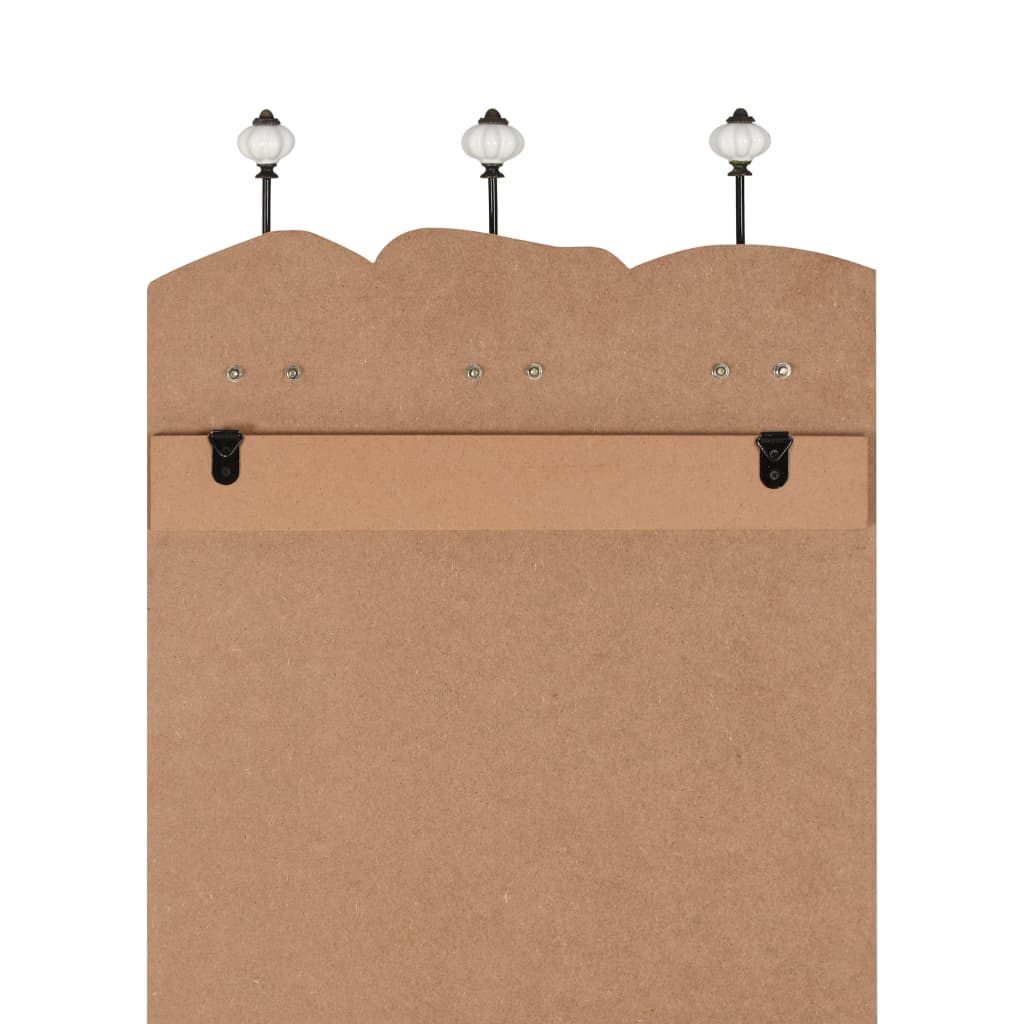 Perchero de pared con 6 ganchos 120x40 cm