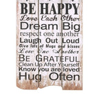 Perchero de pared FAMILY RULES con 6 ganchos 120x40 cm