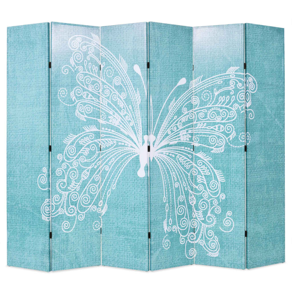 Biombo divisor plegable 228x170 cm bus Londres blanco y negro