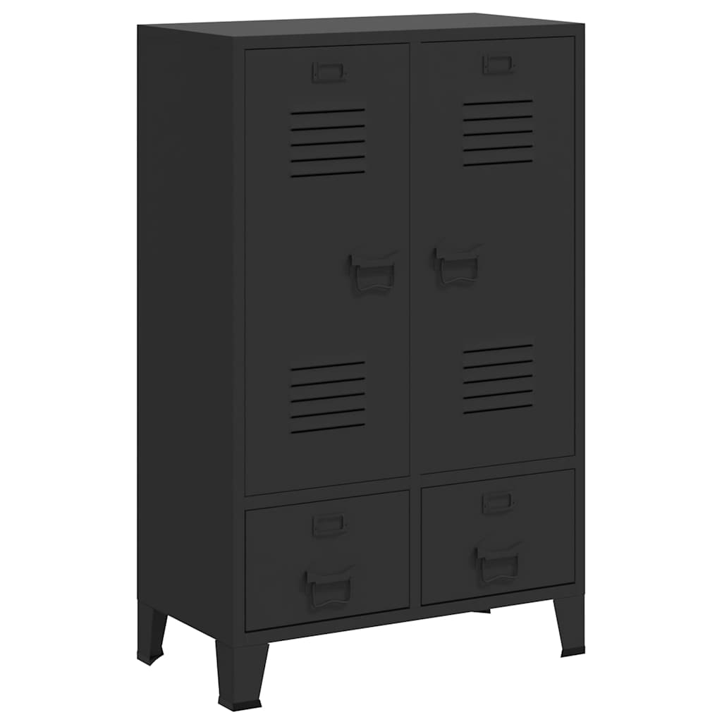 Armario metálico de estilo industrial 67x35x107 cm negro