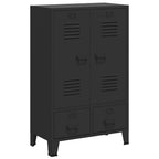 Armario metálico de estilo industrial 67x35x107 cm negro