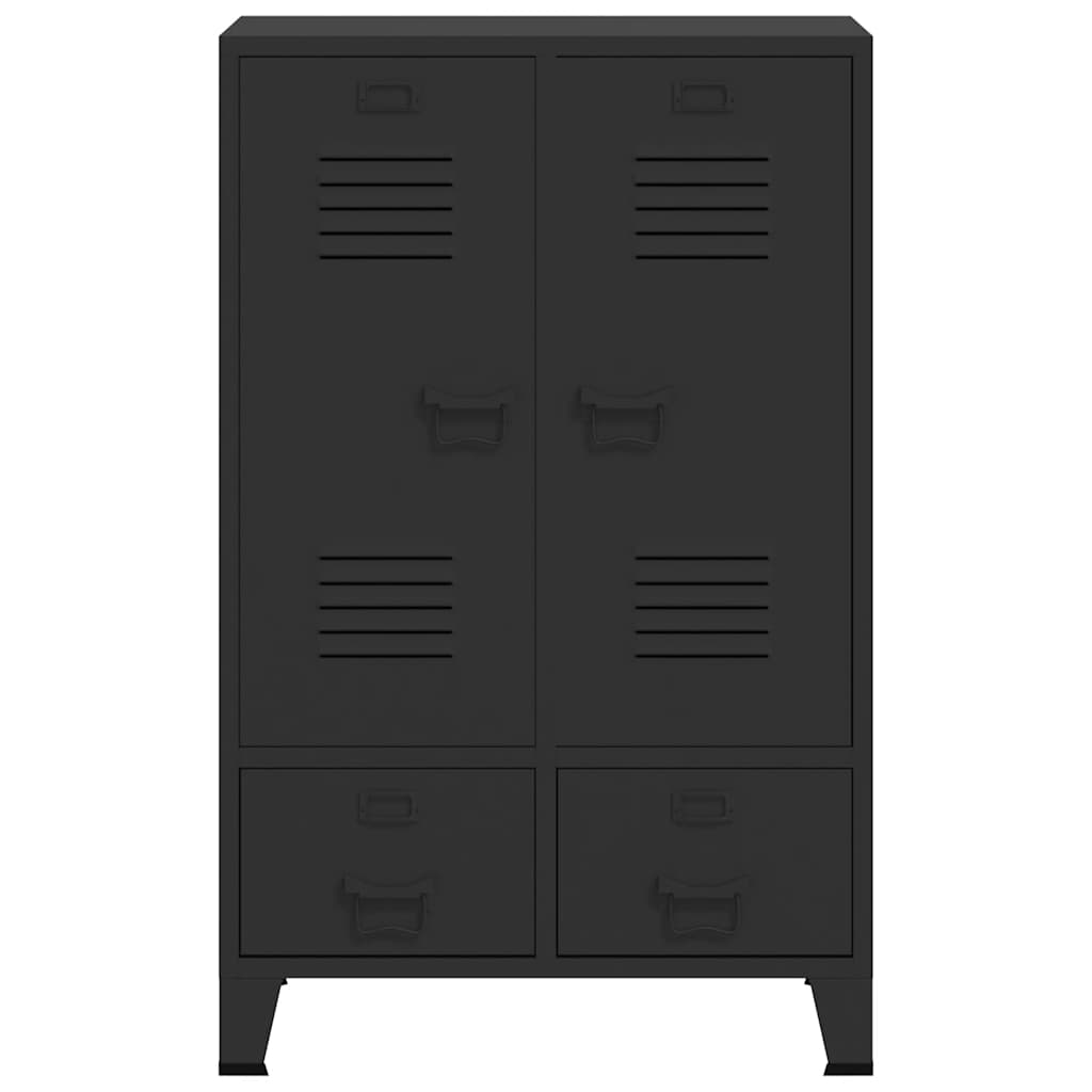 Armario metálico de estilo industrial 67x35x107 cm negro
