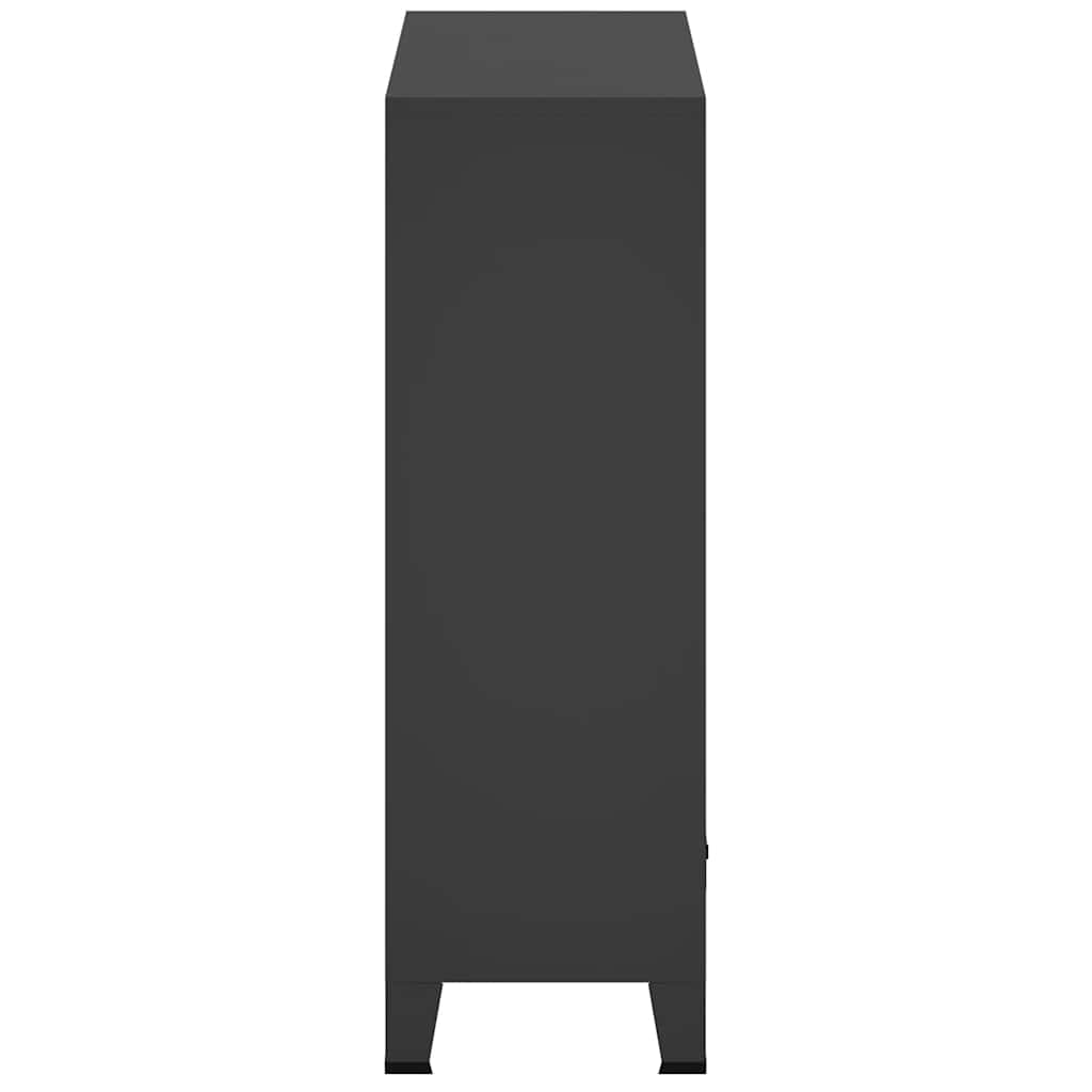 Armario metálico de estilo industrial 67x35x107 cm negro
