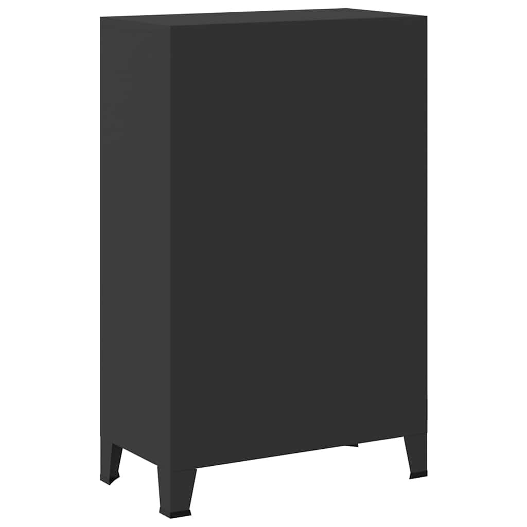 Armario metálico de estilo industrial 67x35x107 cm negro