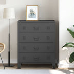 Cajonera metálica de estilo industrial 78x40x93 cm negro