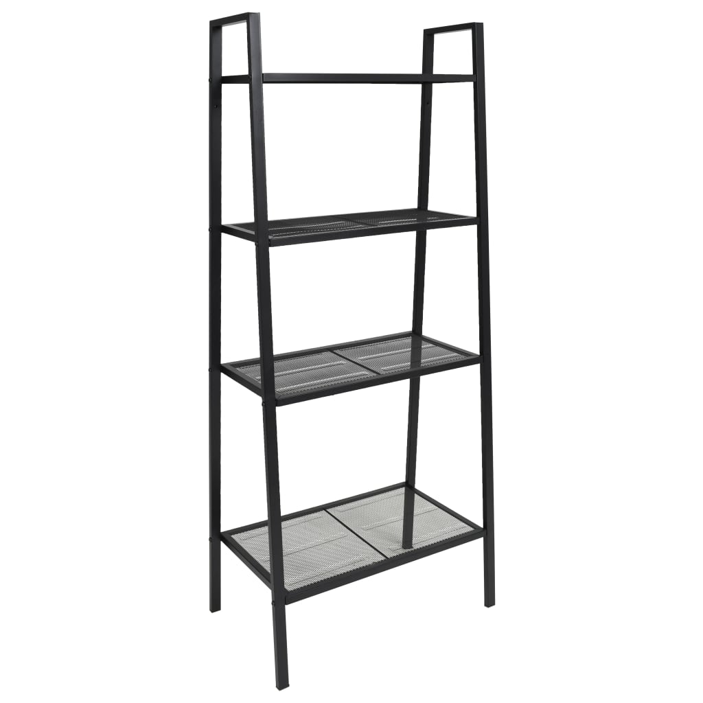 4-tier white metal ladder shelf