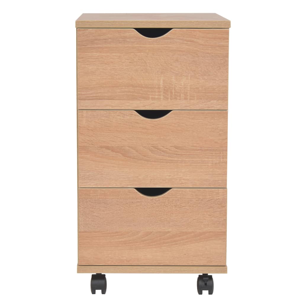 Cajonera de madera 33x45x60 cm color roble