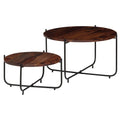 Set de mesas de centro 2 uds madera maciza de acacia 60x35 cm