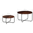 Set de mesas de centro 2 uds madera maciza de acacia 60x35 cm