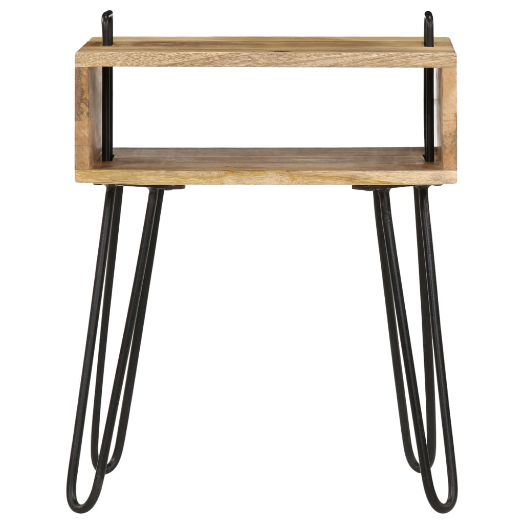Mesita de noche de madera maciza de mango 40x34x47 cm
