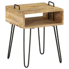 Mesita de noche de madera maciza de mango 40x34x47 cm