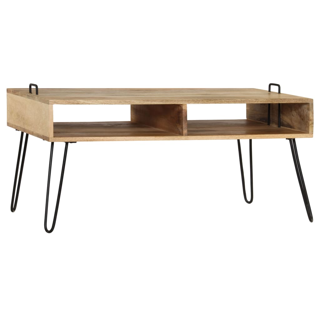 Mesa de centro de madera maciza de mango 100x60x45 cm