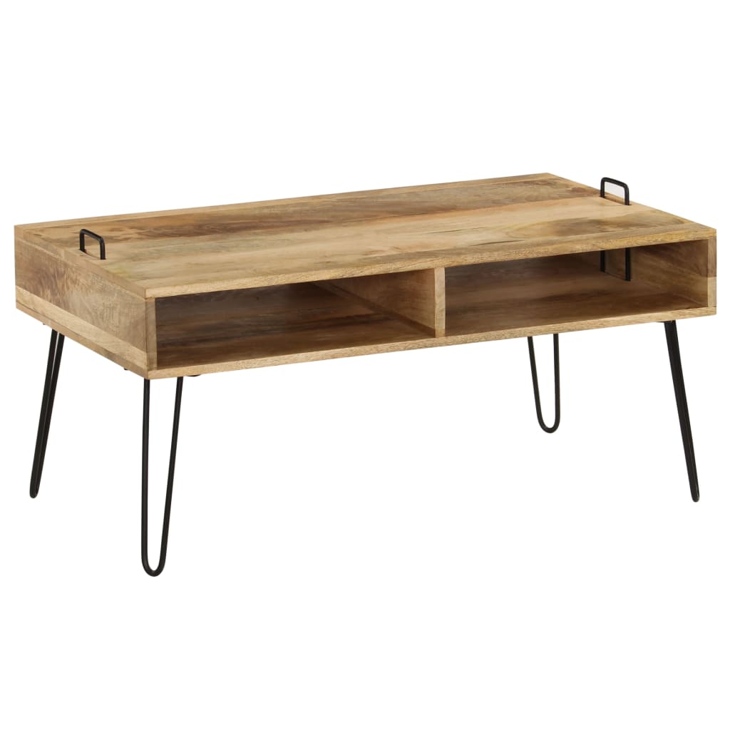Mesa de centro de madera maciza de mango 100x60x45 cm