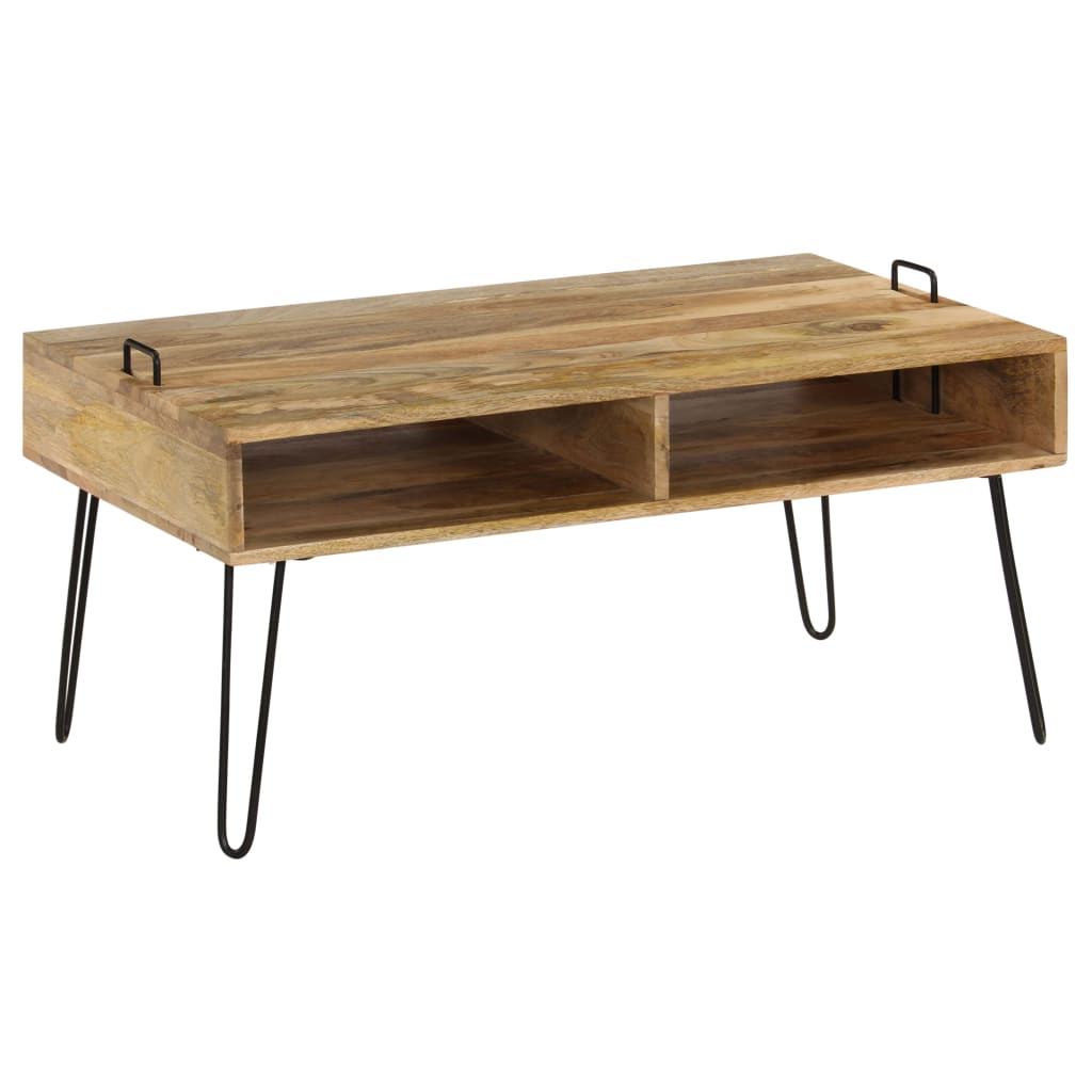 Mesa de centro de madera maciza de mango 100x60x45 cm