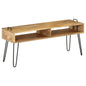 Solid mango wood TV cabinet 110x35x45 cm
