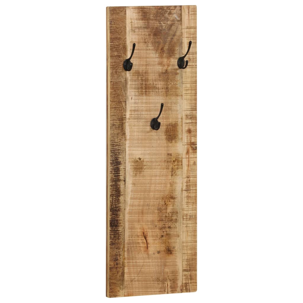 Percheros de pared 2 uds madera maciza de mango 36x110x3 cm