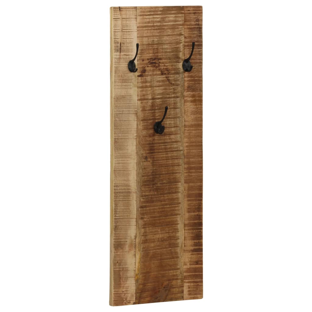 Percheros de pared 2 uds madera maciza de mango 36x110x3 cm