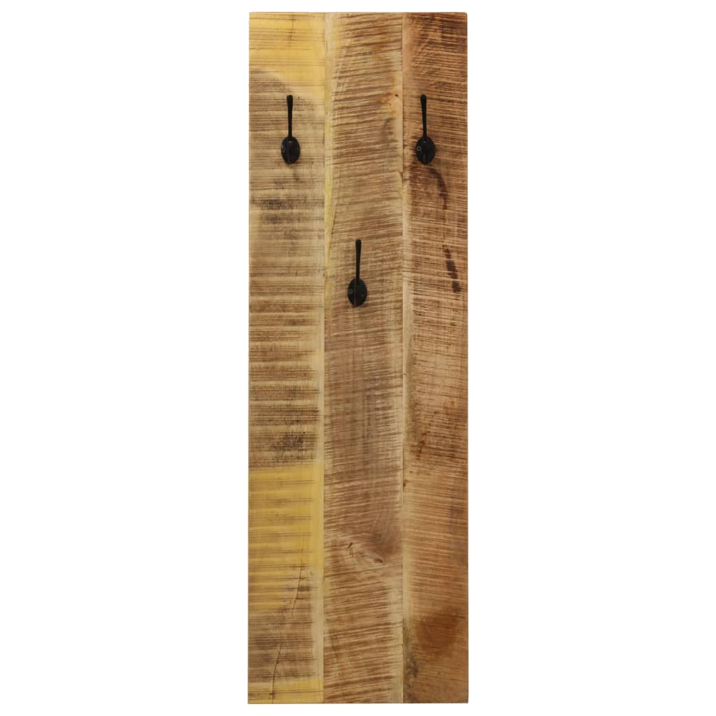 Percheros de pared 2 uds madera maciza de mango 36x110x3 cm