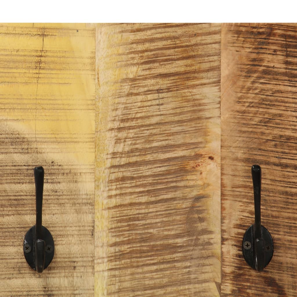 Percheros de pared 2 uds madera maciza de mango 36x110x3 cm