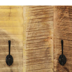 Percheros de pared 2 uds madera maciza de mango 36x110x3 cm