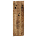 Percheros de pared 2 uds madera maciza de mango 36x110x3 cm