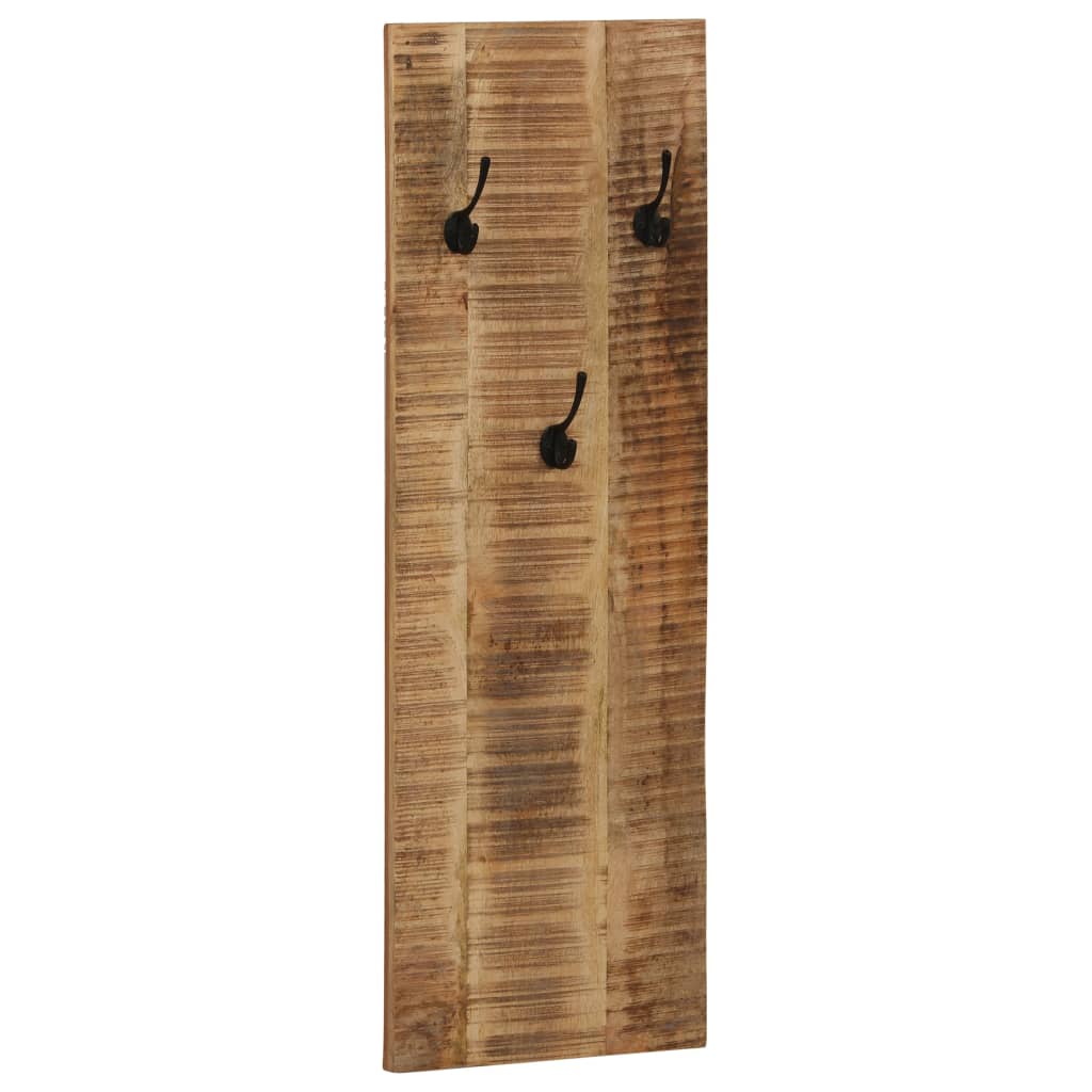 Percheros de pared 2 uds madera maciza de mango 36x110x3 cm
