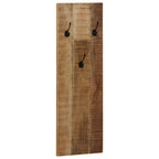 Percheros de pared 2 uds madera maciza de mango 36x110x3 cm