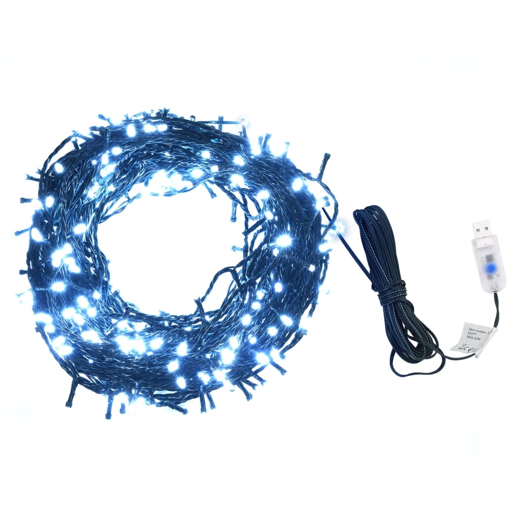 Cadena de luces 400 LEDs 40 m 8 efectos de luz blanco cálido