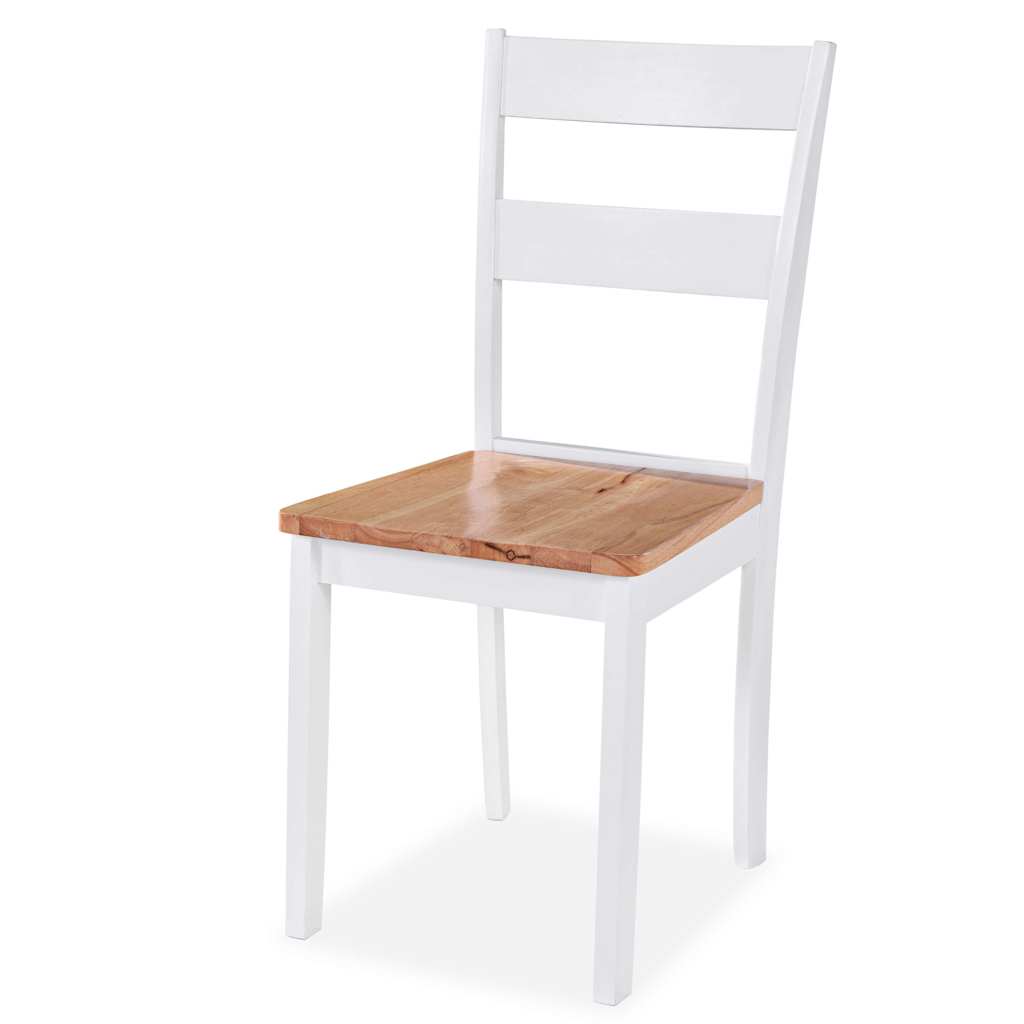Sillas de comedor 6 unidades madera maciza de caucho blanco