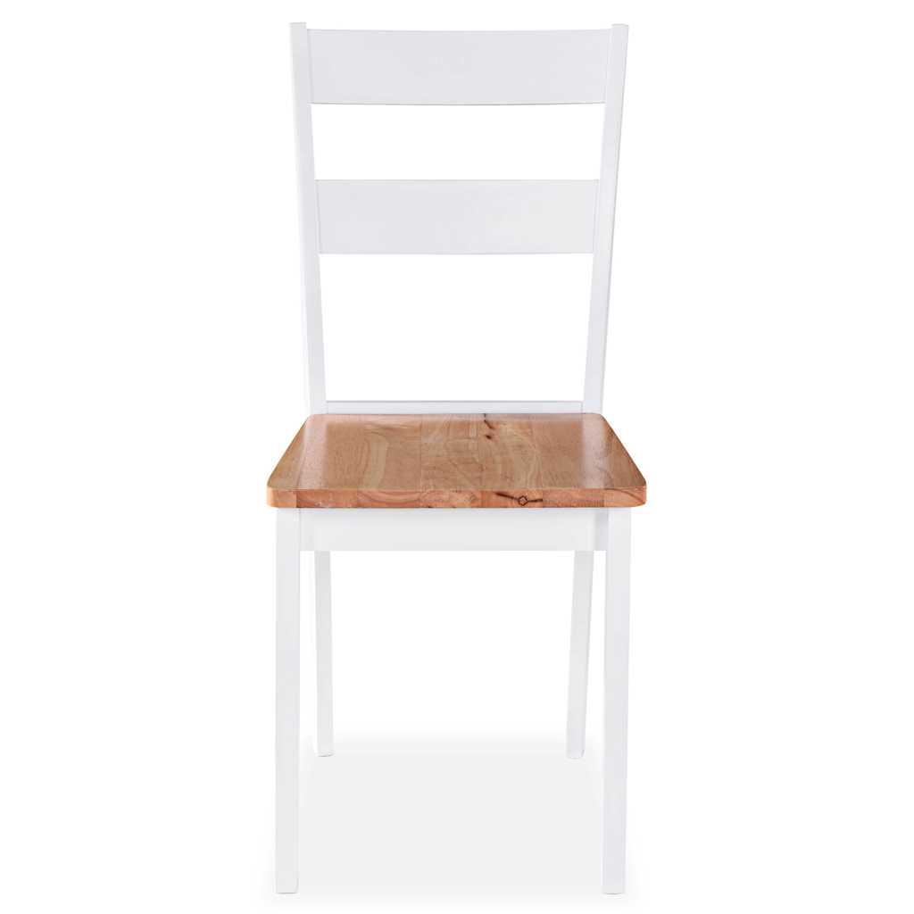 Sillas de comedor 6 unidades madera maciza de caucho blanco