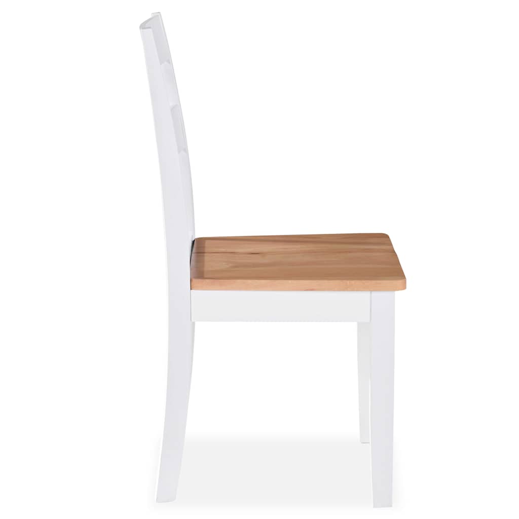 Sillas de comedor 6 unidades madera maciza de caucho blanco