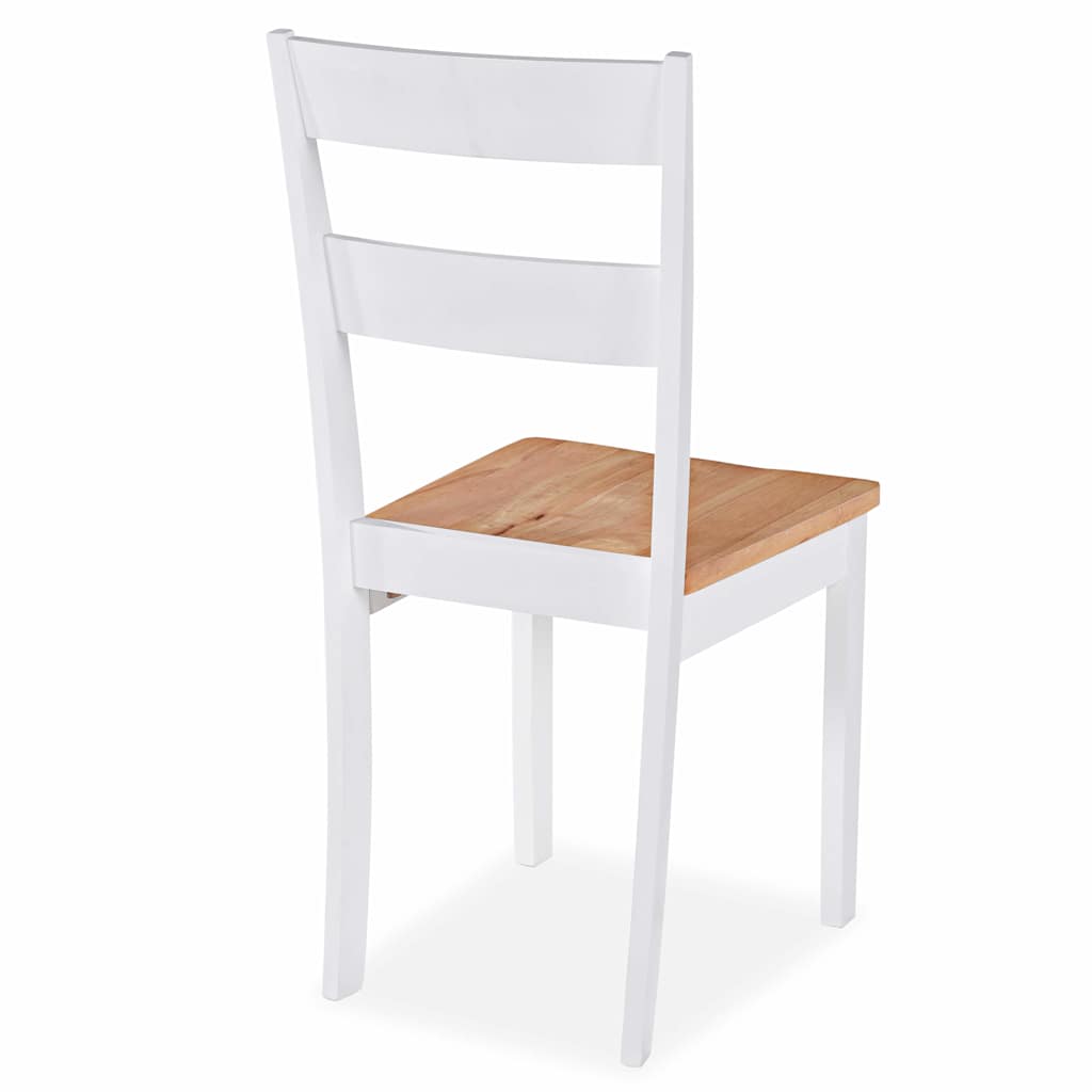 Sillas de comedor 6 unidades madera maciza de caucho blanco