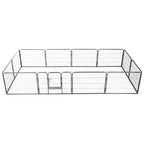 Corral para perros 12 paneles de acero 80x60 cm negro