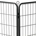 Corral para perros 12 paneles de acero 80x60 cm negro