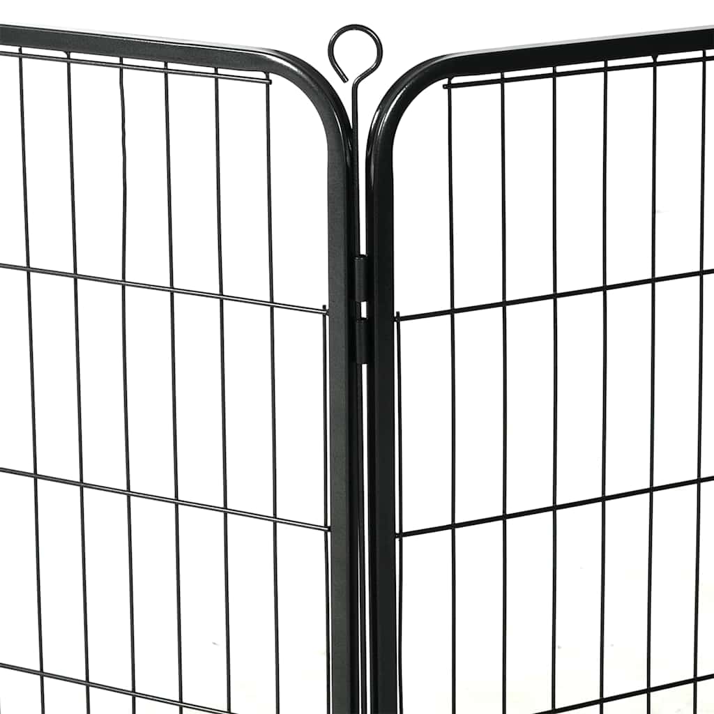 Corral para perros 12 paneles de acero 80x60 cm negro