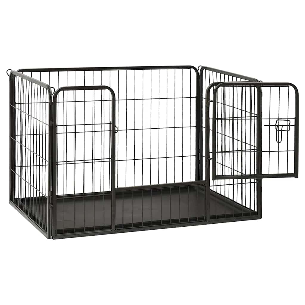 Corral para perros cachorros acero 91,5x59x61 cm