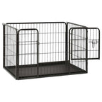 Corral para perros cachorros acero 91,5x59x61 cm