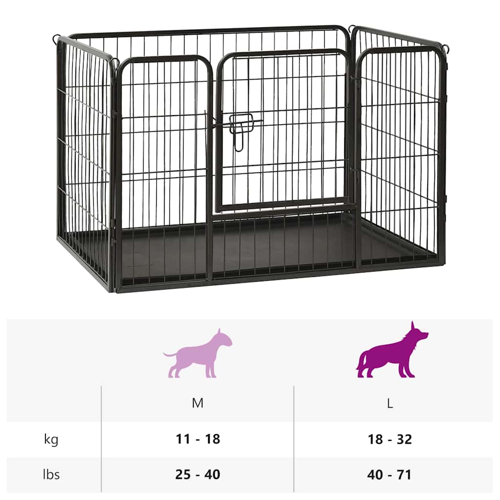 Corral para perros cachorros acero 91,5x59x61 cm