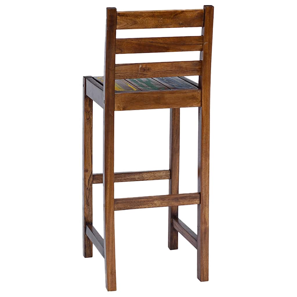 Taburetes de cocina 2 unidades madera maciza reciclada