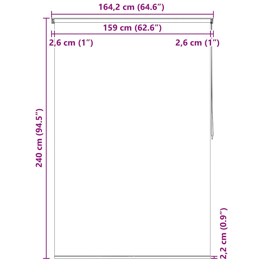 Persiana enrollable de ducha 160x240 cm blanco