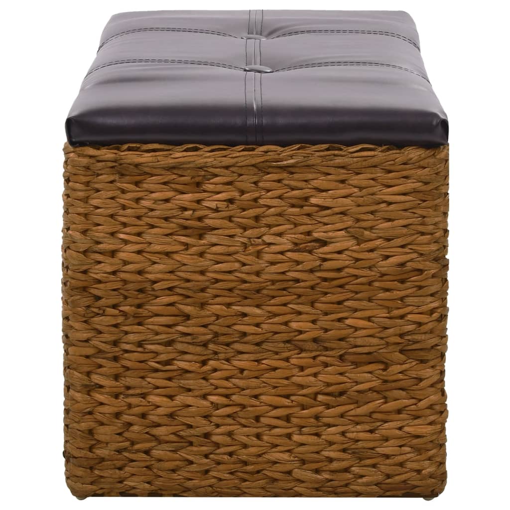 Banco con 2 cestas hierba marina 71x40x42 cm marrón