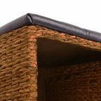 Banco con 2 cestas hierba marina 71x40x42 cm marrón